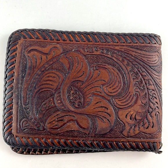 Vintage Tooled Leather Wallet - Picture 2 of 7